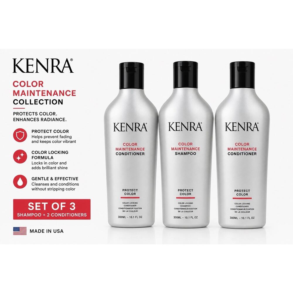 Kenra Color Maintenance Set Shampoo + 2 Conditioners 10.1 Oz Each Trio